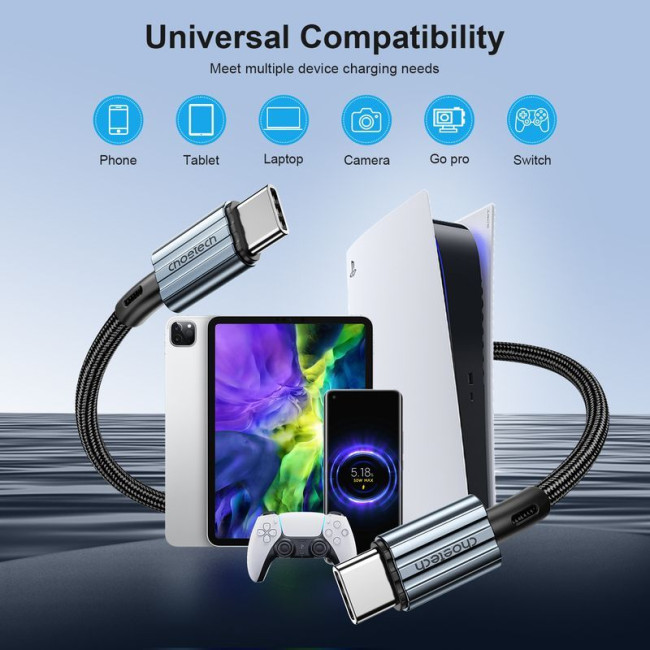 Кабель USB 2.0 C-тато/C-тато, 60 ватт, 1.2 м, преміум