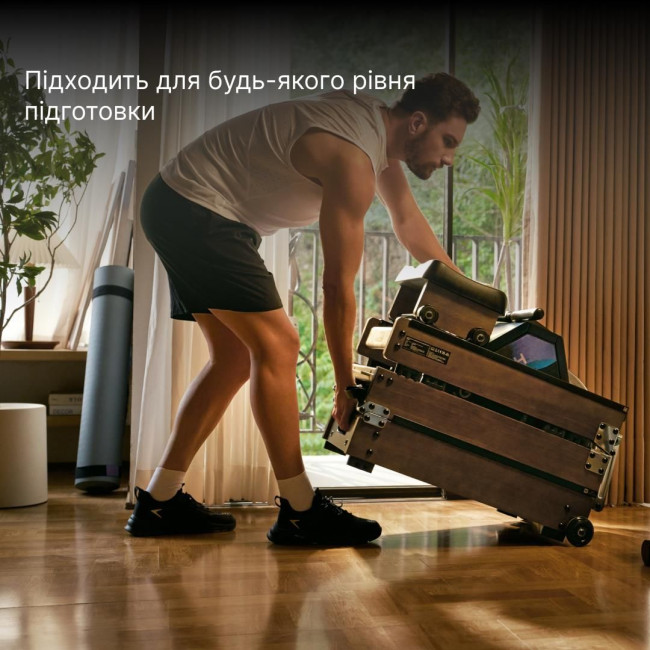 Водний гребний тренажер із системою потрійного складання KINGSMITH WR20 (RMWR20F) колір червоний дуб