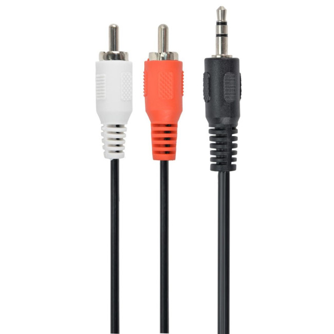 Кабель стерео аудіо, 3.5 мм / 2х RCA-тюльпан тато, 0.2 м