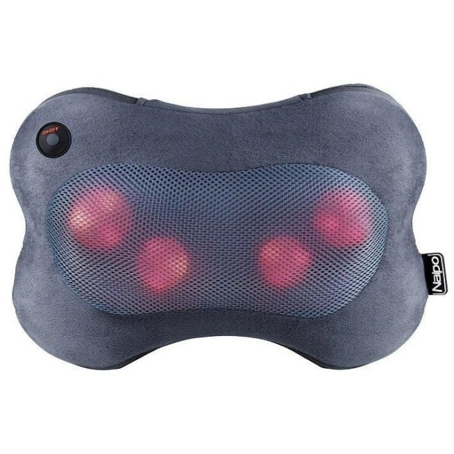 Масажна подушка NAIPO Back and Neck (Ultra-soft Plush Fabric) для спини та шиї з підігрівом та додатковою функцією масажу Шиатцу (ультрам'яка плюшова тканина);модель - MGP-129M