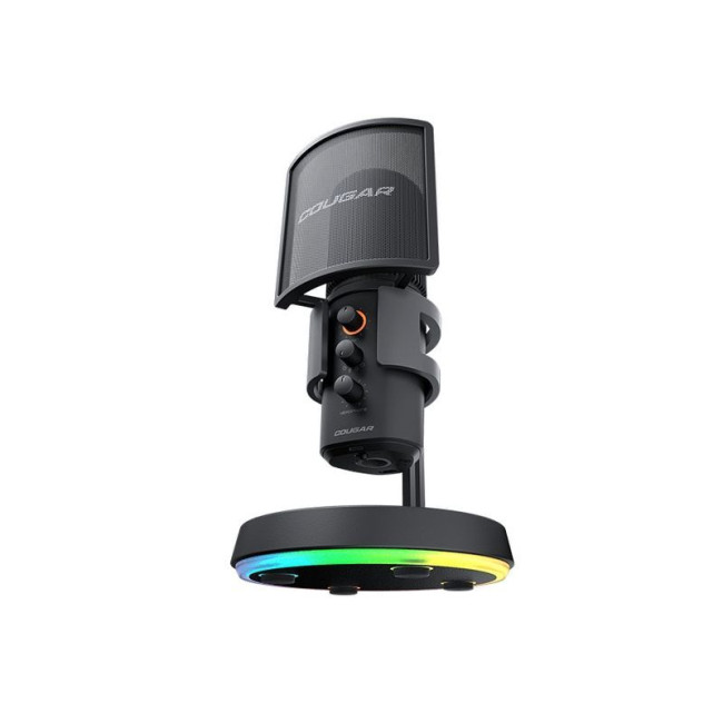Мікрофон настільний, підставка RGB із концентратором USB 3.0, чорний