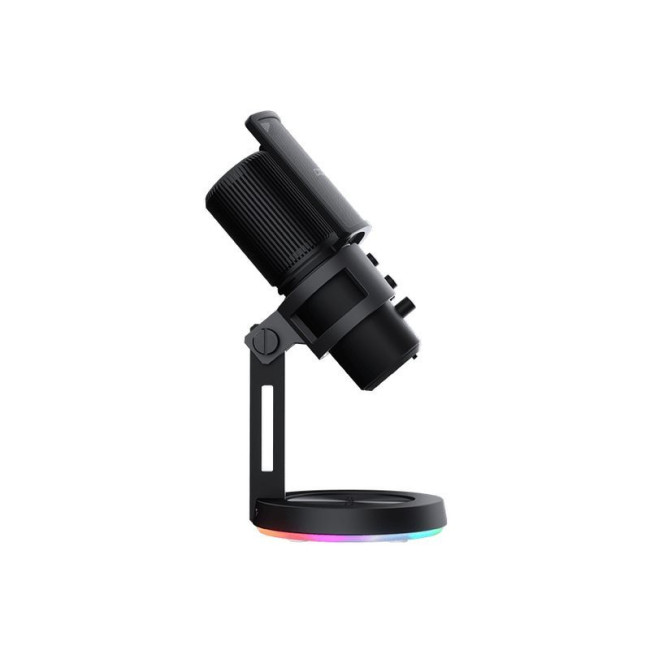 Мікрофон настільний, підставка RGB із концентратором USB 3.0, чорний