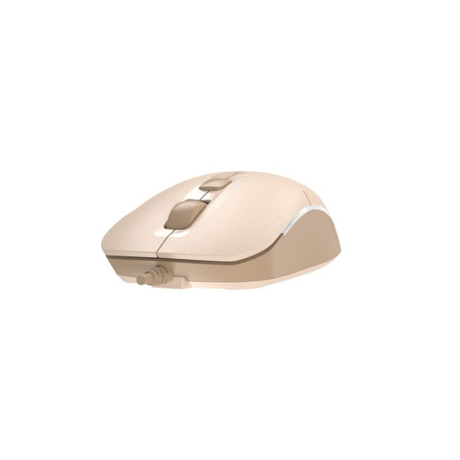 Миша дротова безшумна Fstyler, біле підсвічування, USB, 1600 dpi, бежевий