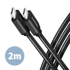 Кабель AXAGON BUCM3-CM10AB USB-C-USB-C 3.2 Gen 1, 2m, PD 60W, 3A, чорний