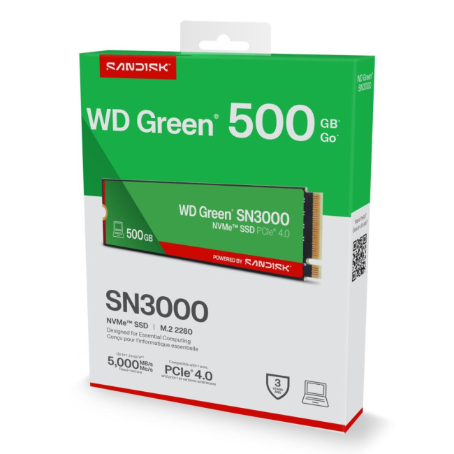 Твердотільний запам’ятовувальний пристрій накопичувач (SSD) G4 M.2 NVME 500GB GRN SN3000 WDS500G4G0E SANDISK