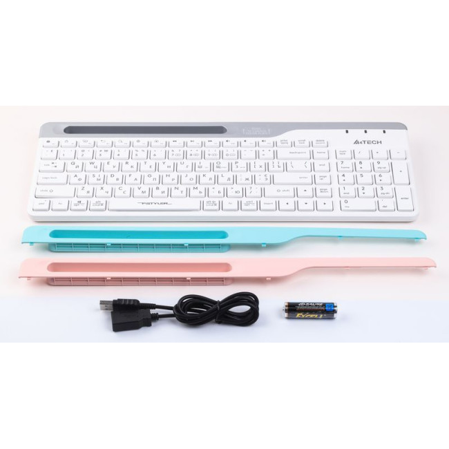 Клавіатура бездротова Fstyler, Bluetooth / 2.4 ГГц, білий