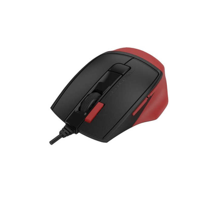Миша дротова безшумна Fstyler, USB, 2400 dpi, чорний+червоний