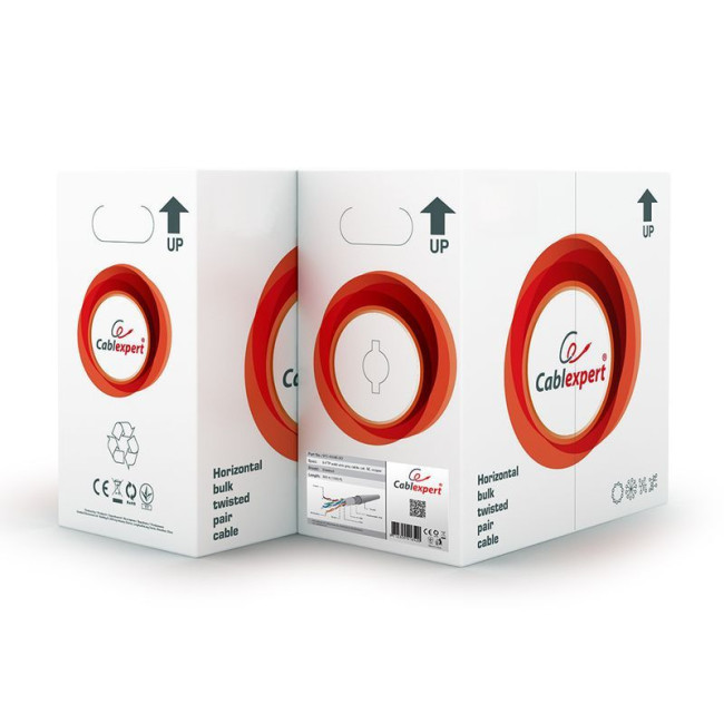 CAT5e, одножильна, мідь,24AWG, подвійне екранування, 305 м