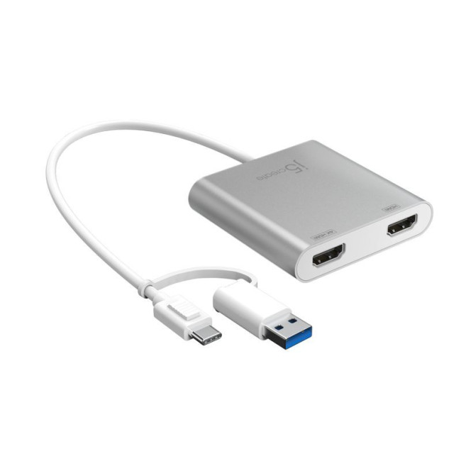 Адаптер-перехідник USB-C/A на 2 HDMI (2 незалежних екрани)