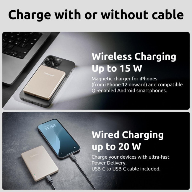 Портативний зарядний пристрій USB 5000MAH MAG CHAMPAGNE MW5000 7344021 INTENSO