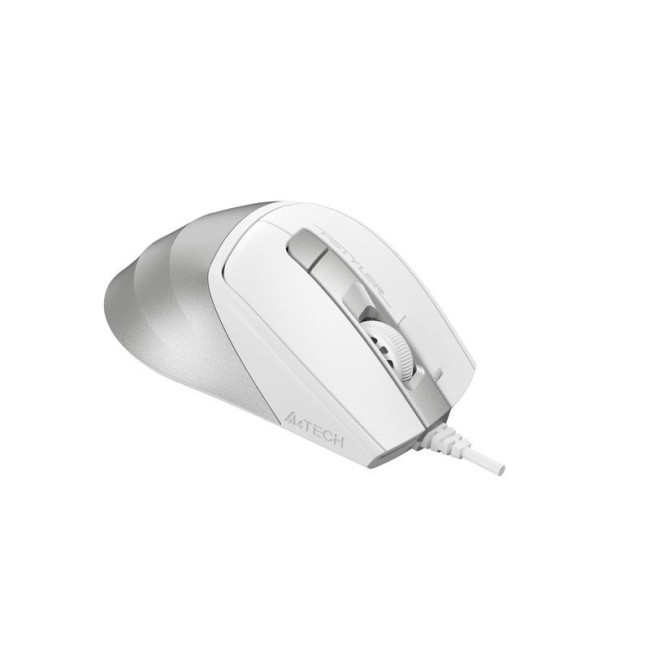 Миша дротова безшумна Fstyler, USB, 2400 dpi, білий+сірий