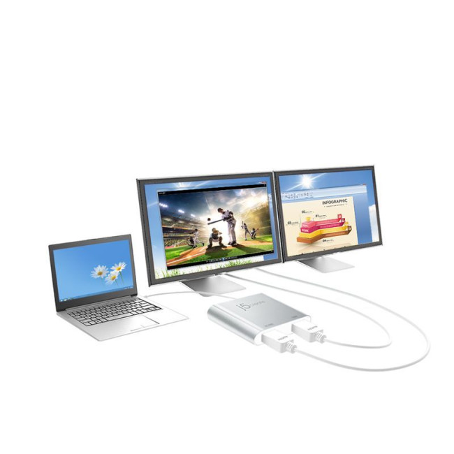 Адаптер-перехідник USB-A на 2 HDMI (2 незалежних екрани)