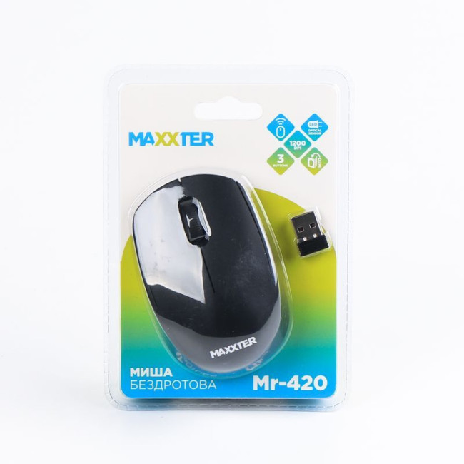 Миша бездротова, USB, 1200 dpi, чорнa