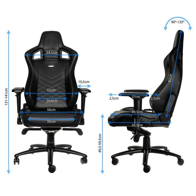 Ігрове крісло Noblechairs EPIC штучна шкіра, чорний/золотий