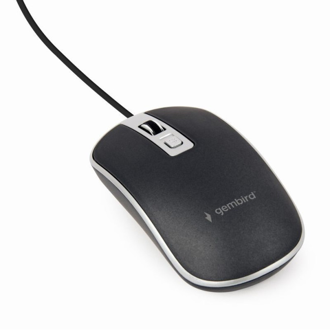 Оптична миша, USB інтерфейс, 1600 dpi, чорно-сiрий