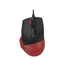Миша дротова безшумна Fstyler, USB, 2400 dpi, чорний+червоний