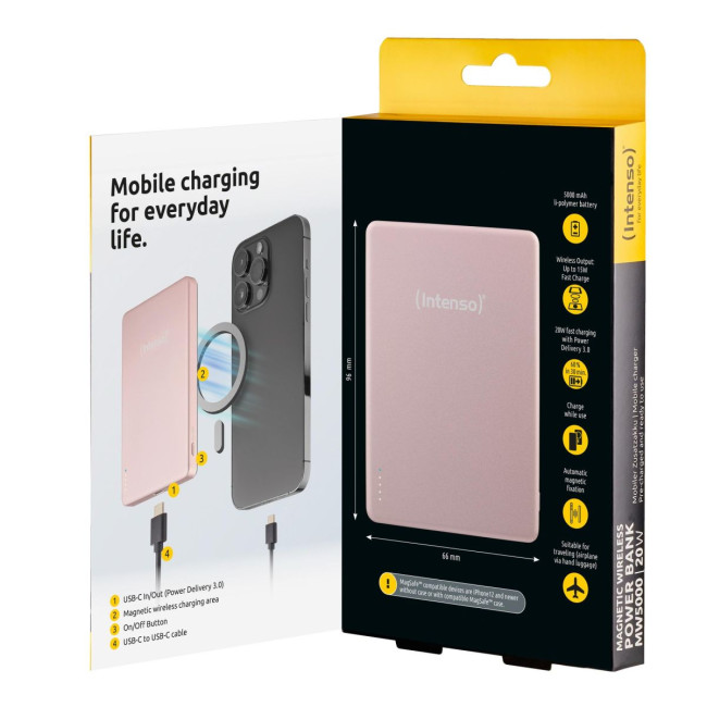 Портативний зарядний пристрій USB 5000MAH MAG ROSE MW5000 7344023 INTENSO
