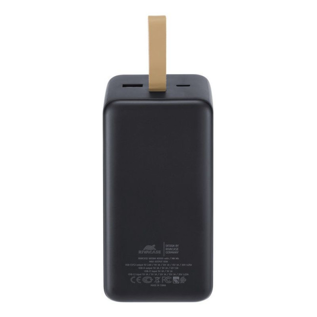 Портативний зарядний пристрій, 40000 mA, PD 65W, з LCD, чорний