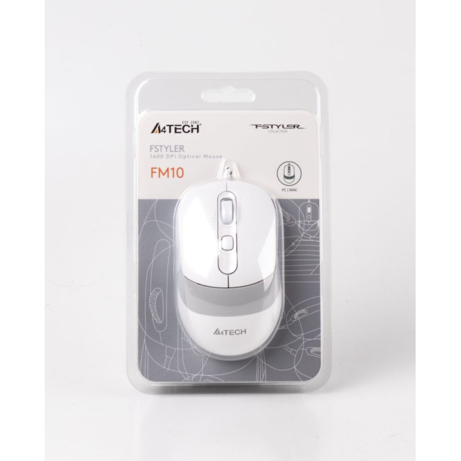 Миша дротова Fstyler, USB, 1600 dpi, білий