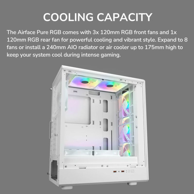 Ігровий корпус, 3*120mm RGB, 1*120mm ARGB вентилятори передвстановлені, ATX/mATX/mini-ITX, скляне вікно