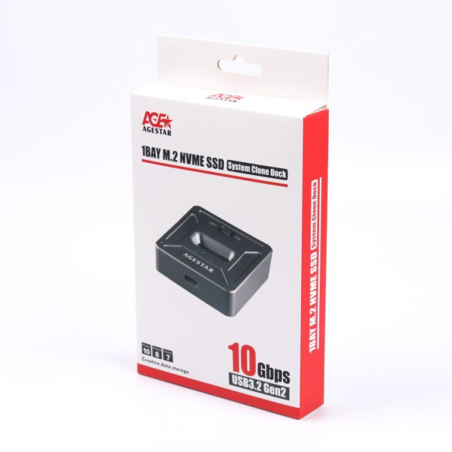 Док-станція, USB 3.1 Type C, M.2 NVME, 1 слот, сірий