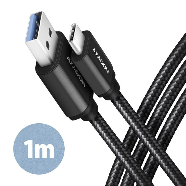 Кабель USB-C TO USB3.2 1M BLACK BUCM3-AM10AB AXAGON