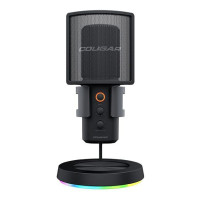 Мікрофон настільний, підставка RGB із концентратором USB 3.0, чорний