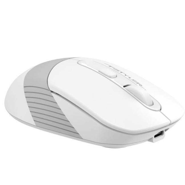 Миша бездротова Fstyler, Bluetooth / 2.4 ГГц, вбудований акумулятор, 2000 DPI, USB, білий