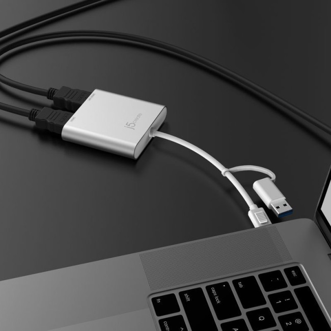 Адаптер-перехідник USB-C/A на 2 HDMI (2 незалежних екрани)