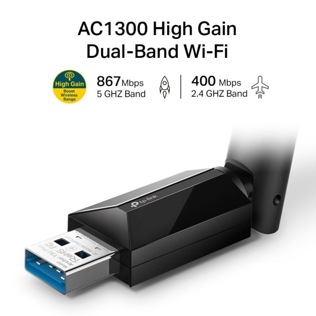 Бездротовий двухдіапазонний USB-адаптер, Archer T3U Plus