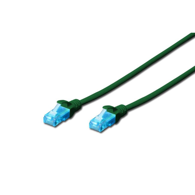 Патч-корд CAT 5e U-UTP, Cu, PVC AWG 26/7, довжина 2 м, колір зелений DK-1511-020/G DIGITUS by ASSMANN
