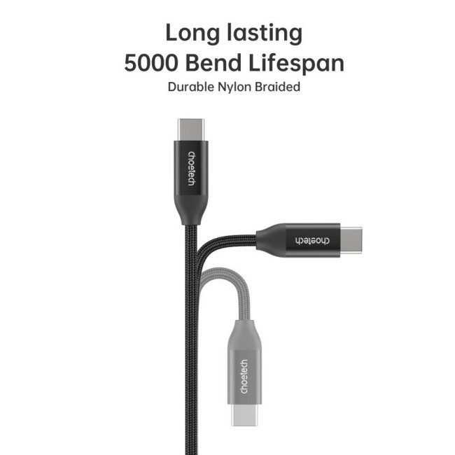 Кабель USB 2.0, 240w, C-тато/C-тато, 2 м, преміум