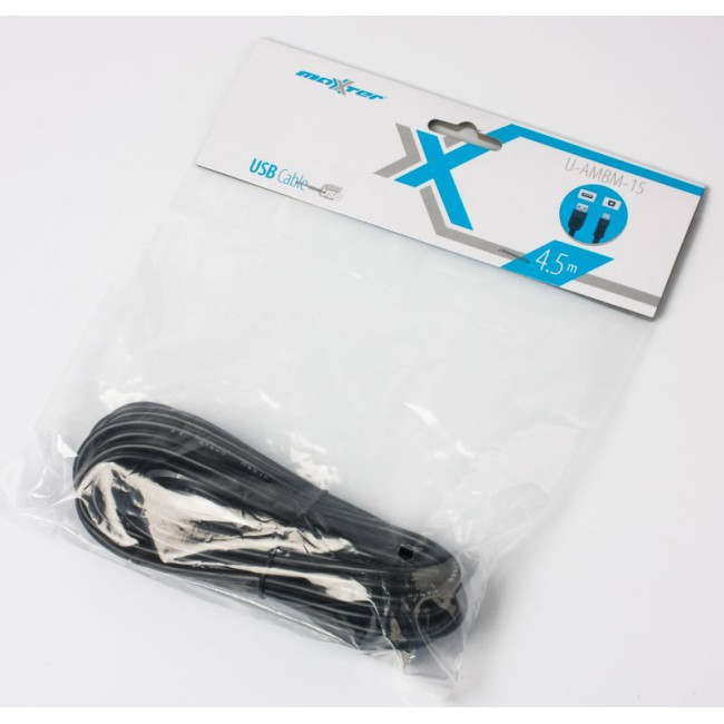 Кабель USB2.0 AM/BM, 4.5 м, чорний