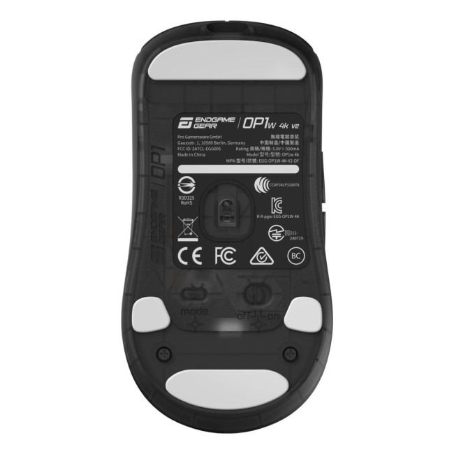 Миша ігрова бездротова Endgame Gear OP1w 4k v2, чорний (прозорий)