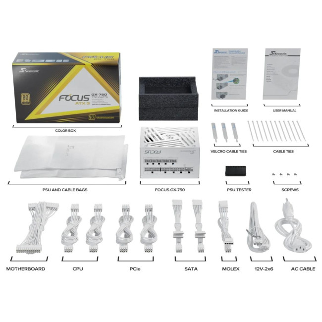 Блок живлення ATX 750W FOCUSGX-750-ATX31-WHT SEASONIC