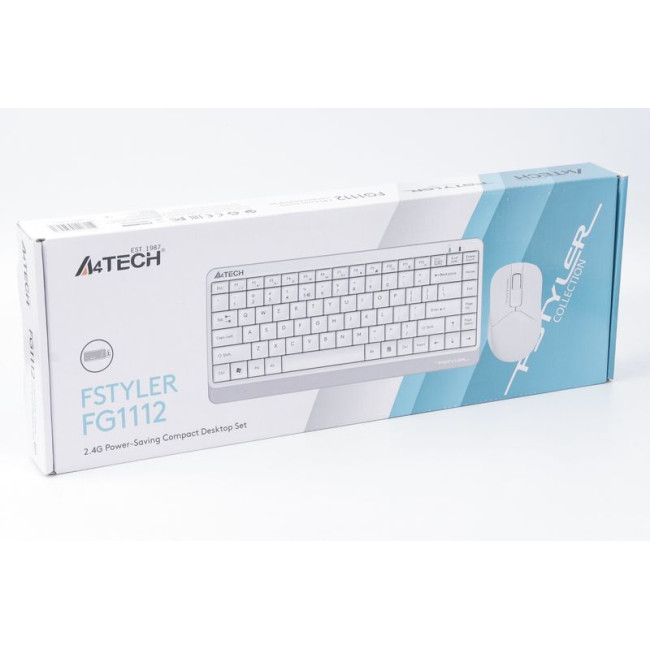 Комплект бездротовий Fstyler клавіатура+миша, білий, USB