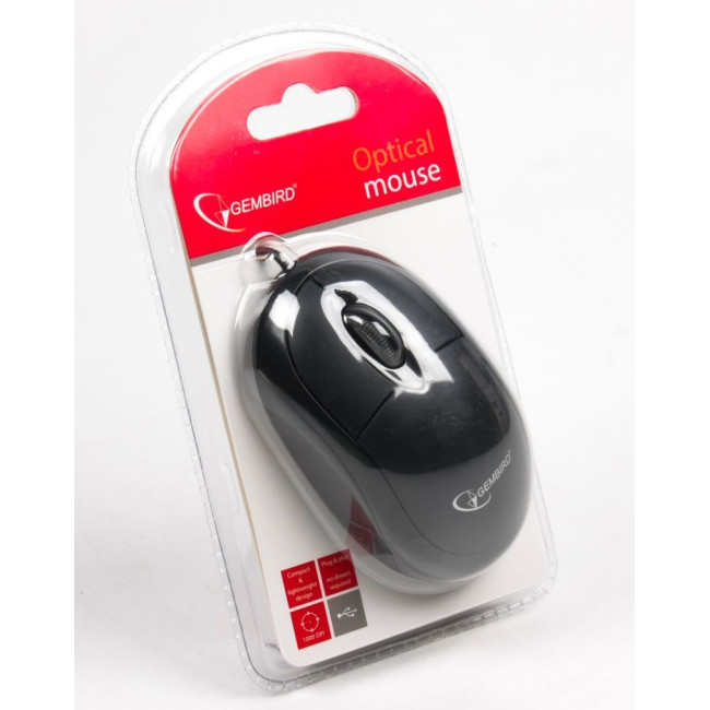 Оптична миша, USB інтерфейс, 1000 dpi, чорний