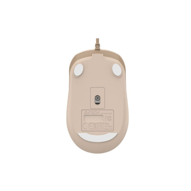 Миша дротова безшумна Fstyler, біле підсвічування, USB, 1600 dpi, бежевий