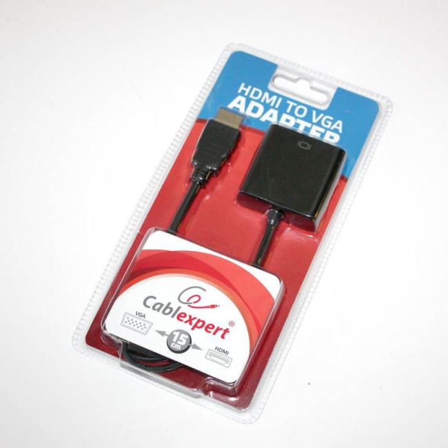 Адаптер-перехідник HDMI на VGA та стерео-аудіо, блістер