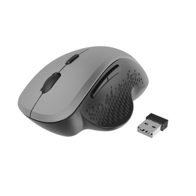 Бездротова оптична миша, USB, 1600 dpi, 6 кнопок, чорно-сірий
