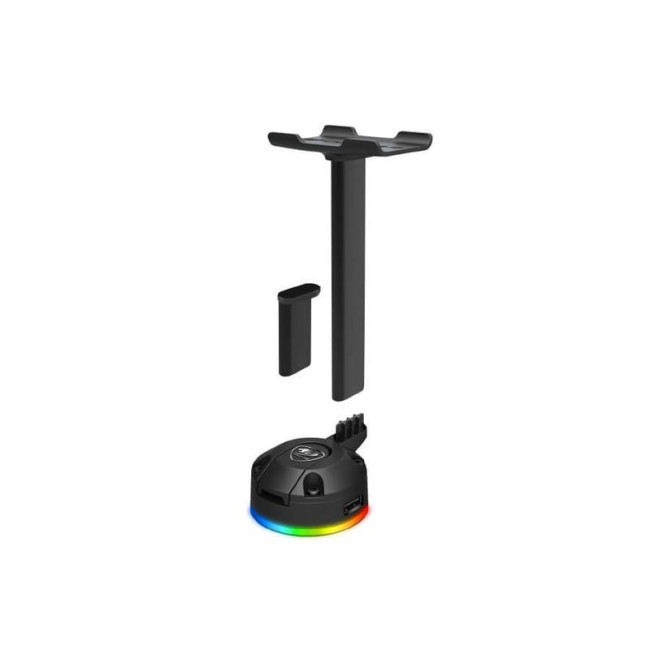 Тримач для навушників, RGB підсвічування, 2x USB 2.0 Hub, патентована вакуумна система фіксації