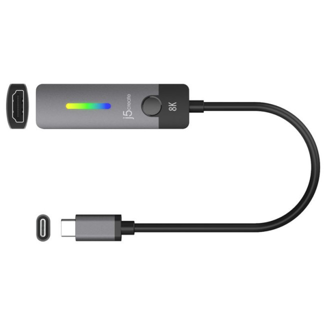 Адаптер-перехідник USB-C на HDMI, 8К 60 Гц LED RGB