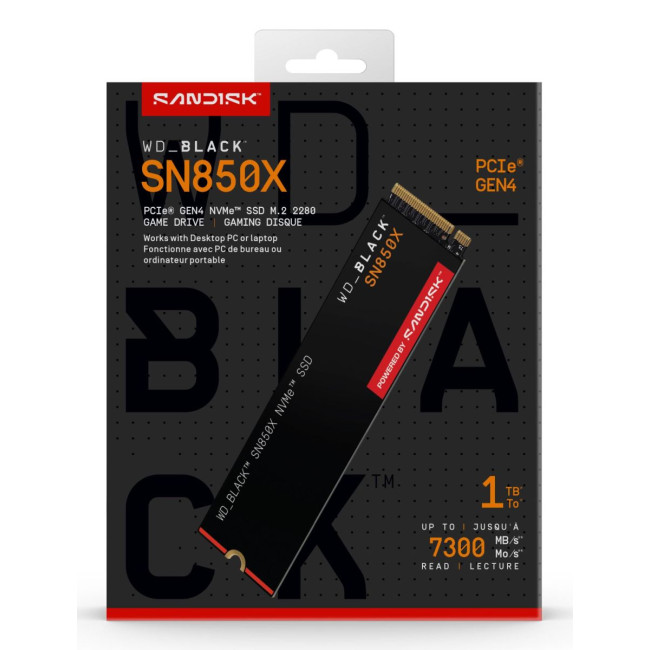 Твердотільний запам’ятовувальний пристрій накопичувач (SSD) G4 M.2 NVME 1TB BLACK SN850X WDS100T2X0E SANDISK