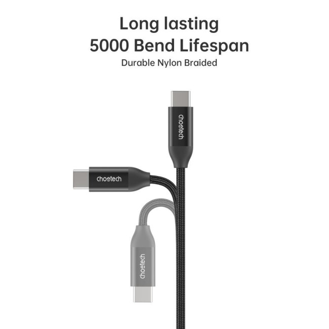 Кабель USB 2.0, 240w, C-тато/C-тато, 1 м, преміум