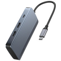 Перехідник Anker USB-C Hub - 7-in-1 - PD in 100W, 2xHDMI, 4xUSB-A Black