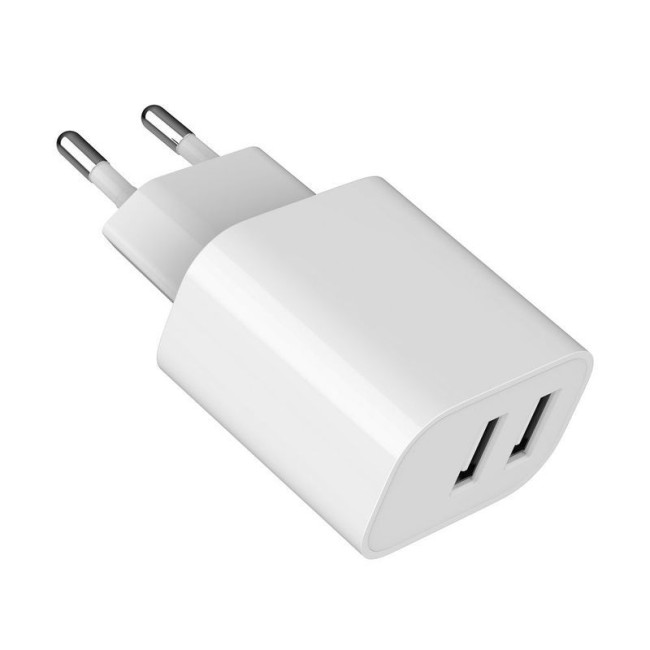 Мережевий ЗП, 2 USB-A 5V/2.4A (12W), білий