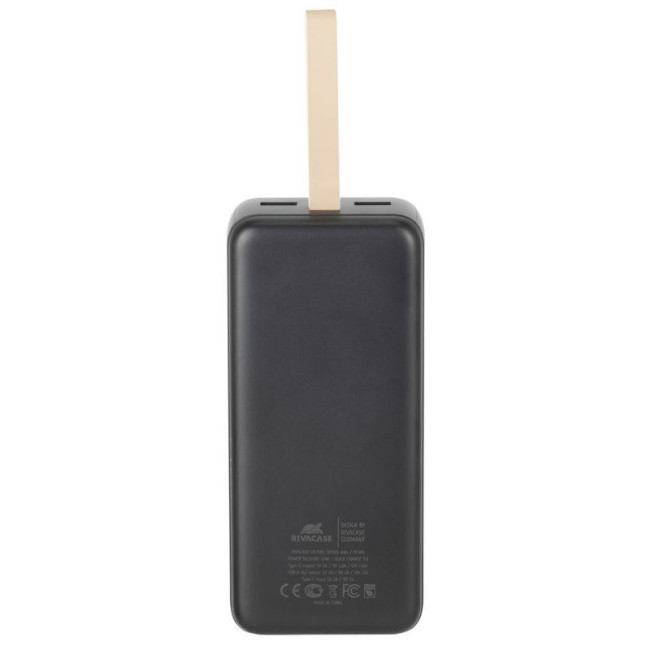 Портативний зарядний пристрій, 30000 mA, PD+QC 20W, з LCD, чорний