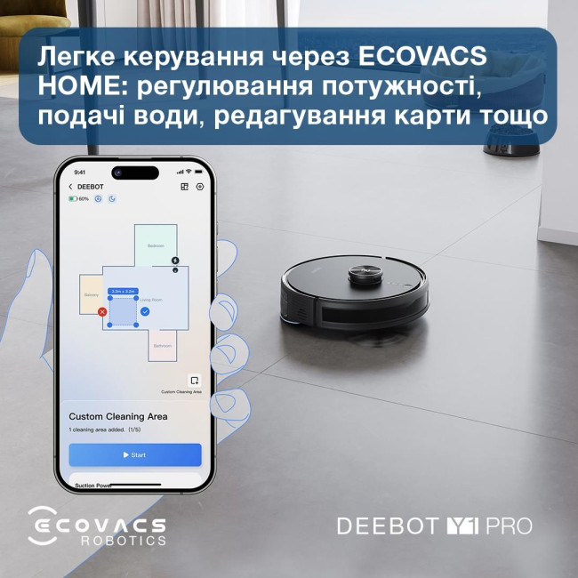 Робот-пилосос DEEBOT Y1 PRO DLX34 BLACK ECOVACS