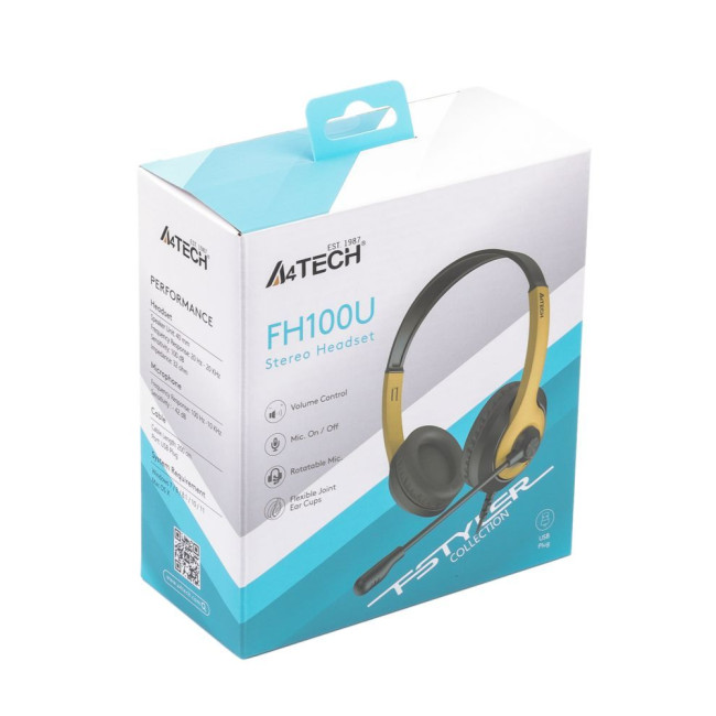 Гарнітура Fstyler USB Stereo Headphone, чорний + золотий