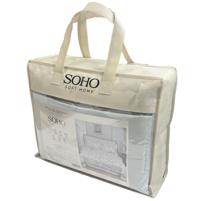 Комплект постільної білизни з легкою ковдрою Soho Євро 200х220 см Light flower